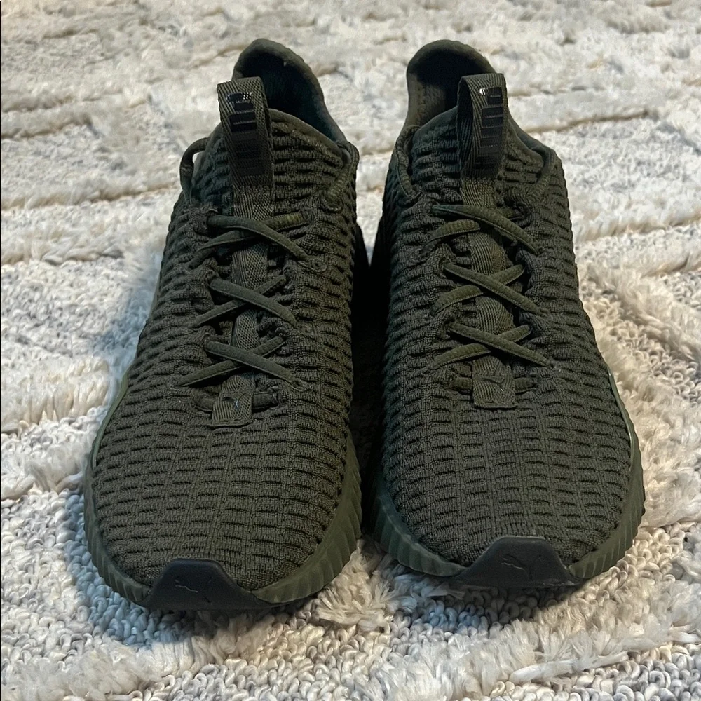 Puma Olive Green Knit Sneakers